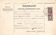 - Pakettikortti Koria - Kangasniemi 1911 - Pakettikortti Koria - Kangasniemi 1911