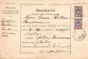 - Pakettikortti Joutsa - Kangasniemi 1917 - Pakettikortti Joutsa - Kangasniemi 1917
