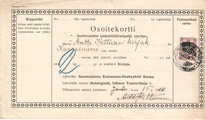 - Pakettikortti Helsinki - Kangasniemi 1910 - Pakettikortti Helsinki - Kangasniemi 1910