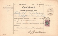 - Pakettikortti Helsinki - Kangasniemi 1917 - Pakettikortti Helsinki - Kangasniemi 1917