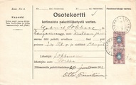 - Pakettikortti Voikka - Kangasniemi 1911 - Pakettikortti Voikka - Kangasniemi 1911