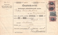 - Pakettikortti Tohmajärvi - Kangasniemi 1917 - Pakettikortti Tohmajärvi - Kangasniemi 1917