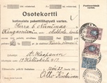 - Pakettikortti Tampere - Kangasniemi 1915 - Pakettikortti Tampere - Kangasniemi 1915