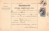 - Pakettikortti Rautu - Kangasniemi 1911 - Pakettikortti Rautu - Kangasniemi 1911