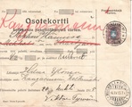 - Pakettikortti Kangasniemi - Mikkeli 1915 - Pakettikortti Kangasniemi - Mikkeli 1915