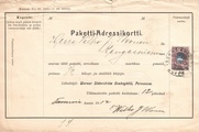 - Pakettikortti Porvoo - Kangasniemi 1912 - Pakettikortti Porvoo - Kangasniemi 1912