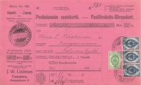 - Postiennakkokortti Tampere - Laukaa - Kangasniemi 1910 - Postiennakkokortti Tampere - Laukaa - Kangasniemi 1910