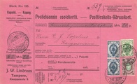 - Postiennakkokortti Tampere - Kangasniemi 1910 - Postiennakkokortti Tampere - Kangasniemi 1910