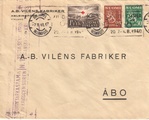 Suomi 1940 - Kuori Helsinki 7.II.40 - Turku sotasensuurin tarkastama PR 1939+25p+50p Suomi 1940 - Kuori Helsinki 7.II.40 - Turku sotasensuurin tarkastama PR 1939+25p+50p