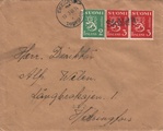 Suomi 1946 - Kuori Skåldö Ekenäs Tammisaari 19.3.46- Helsinki Leijona m30 2mk+3mk+3mk Suomi 1946 - Kuori Skåldö Ekenäs Tammisaari 19.3.46- Helsinki Leijona m30 2mk+3mk+3mk