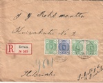Suomi 1889 - R-kirje Herrala - Helsinki 1900 Vaakunamalli 1889 3x5p+25p Suomi 1889 - R-kirje Herrala - Helsinki 1900 Vaakunamalli 1889 3x5p+25p