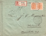 Suomi 1889 - R-kirje Kuusa 27.III.1899 - Helsinki Vaakunamalli 1889 2x20p Suomi 1889 - R-kirje Kuusa 27.III.1899 - Helsinki Vaakunamalli 1889 2x20p