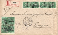 Suomi 1931 - R-kuori Nickby 8.VI.32 - Tampere 8x Leijonamalli m30 50p/40p Suomi 1931 - R-kuori Nickby 8.VI.32 - Tampere 8x Leijonamalli m30 50p/40p