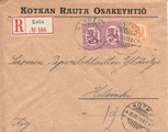 Suomi 1919 - R-kuori Kotka 29.XII.19 - Helsinki | M17 2x40p+20p Suomi 1919 - R-kuori Kotka 29.XII.19 - Helsinki | M17 2x40p+20p