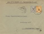 Suomi 1920 - Kuori Kokkola Gamlakarleby 28.IV.20 - Helsinki 5p + 75/20p