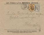 Suomi 1920 - Kuori Pori Björneborg 28.IV.20 - Helsinki 5p + 75/20p
