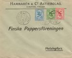 Suomi 1920 - Kuori Kyroskoski 17.I.20 - Helsinki | 25p + 5p + 10p