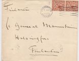 Iso-Britannia (UK) 1922 - R-kirje Britanniasta Southampton 7.Jan.1922 - Mannerheimille Helsinki