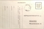 Suomi - Heinä postipysäkkileima - P.vaunu 2. 22.2.53 tilauskortilla