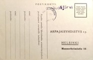 Suomi - Nuolijärvi postipysäkkileima - P.vaunu 36. tilauskortilla