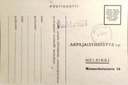 Suomi - Vuohtamäki postipysäkkileima - Pyhäsalmi 25.10.51 tilauskortilla