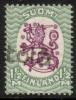 Finland 1926 - m17, 1,50mk grn/lilac, wm X,B - Hytölä