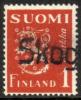 Suomi 1930 - Leijonamalli m30 1mk oranssi - Skogby tai Skogböle