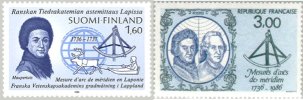 Suomi 1986 - Lapin astemittausretkikunta + Ranskan merkki FDC Suomi 1986 - Lapin astemittausretkikunta + Ranskan merkki FDC