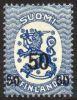 Finland 1919 - Coat of arms lion type m17, 50/25p blue surcharge