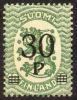 Finland 1921 - Coat of arms lion type m17, 30/10p green surcharge