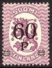 Finland 1921 - N:o block of six 54-11-1920 Coat of arms lion type m17, 60/40p lilac surcharge