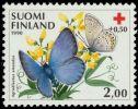 Suomi 1990 - Punainen Risti 1990 perhosia 2/3 - 2,00 + 0,50mk Hopeasinisiipi