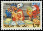Suomi 1990 - Joulupostimerkki 1990 1/2 - 1,70 mk Tontut Suomi 1990 - Joulupostimerkki 1990 1/2 - 1,70 mk Tontut