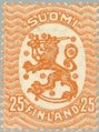 Suomi 1929 - Saarisen malli m17, 25p kelt.ruskea, hakaristi W1, hammaste A Suomi 1929 - Saarisen malli m17, 25p kelt.ruskea, hakaristi W1, hammaste A