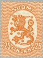 Finland 1929 - N:o block of six 105-12-1925 Coat of arms lion type m17, 25p ylw.brown wm X, A perf.