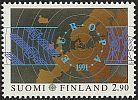 Finland 1991 - Europa CEPT 1991 2/2 - 2,90 mk Satellites, dish antennae.