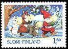 Suomi 1991 - Joulumerkki 1991 1/2 - 1,80 mk Joulupukki ja metsän eläimet