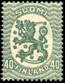 Suomi 1927 - Saarisen malli m17, 40p vihreä, tyyppi II, hakaristi W1, hamm B Suomi 1927 - Saarisen malli m17, 40p vihreä, tyyppi II, hakaristi W1, hamm B