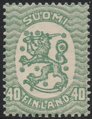 Suomi 1927 - Saarisen malli m17, 40p vihreä, tyyppi II, hakaristi W1, hamm A Suomi 1927 - Saarisen malli m17, 40p vihreä, tyyppi II, hakaristi W1, hamm A