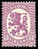 Finland 1925 - N:o block of six 103-8-1925 Coat of arms lion type m17, 60p lilac wm X, A perf.