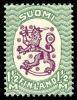 Suomi 1926 - Saarisen malli m17, 1½mk vihreä/lila, hakaristi W1, hammaste A Suomi 1926 - Saarisen malli m17, 1½mk vihreä/lila, hakaristi W1, hammaste A