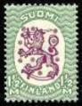 Suomi 1926 - Numerokuusilo 116-8-1926 Saarisen malli m17, 1½ mk vihreä/lila, hakaristi W1, hammaste B