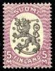 Suomi 1925 - Saarisen malli m17, 5mk lila/musta, hakaristi W1, hammaste A Suomi 1925 - Saarisen malli m17, 5mk lila/musta, hakaristi W1, hammaste A