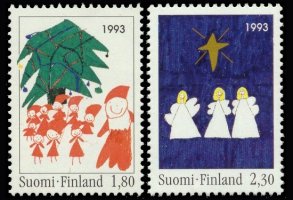 Finland 1993 - Christmas stamps 1993 Blocks of four FDC