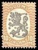 Finland 1927 - Coat of arms lion type m17, 10mk brown/blk, wm X, A perf.