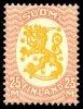 Finland 1927 - Coat of arms lion type m17, 25mk red/orange, wm Y, B perf.