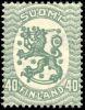 Suomi 1928 - Numerokuusilo 159-6-1929 Saarisen malli m17, 40p vihreä, postitorvi W1, hammaste B