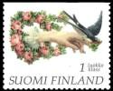 Finland 1997 - Greetings Stamps 3/8 - Hand reaching through garland, bluebird