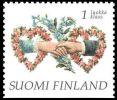 Suomi 1997 - Ystävyydellä, kiiltokuvia 6/8 - Sydän kukkakranssit, kädet Suomi 1997 - Ystävyydellä, kiiltokuvia 6/8 - Sydän kukkakranssit, kädet