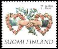 Finland 1997 - Greetings Stamps 6/8 - Clasping hands, heart-shaped garlands